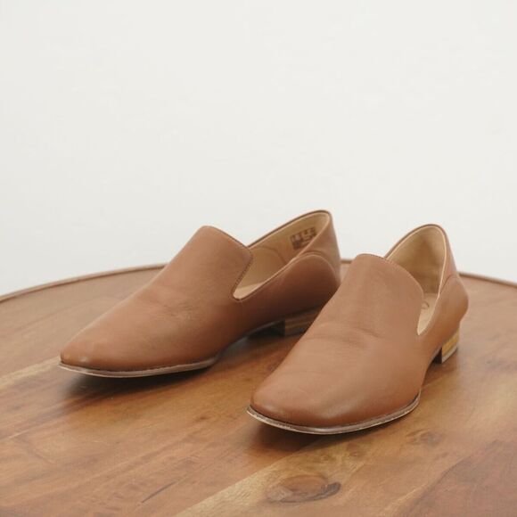Clarks Womens Pure Viola Dark Tan Loafers Size 8.5 Leather Slip On Casual - Picture 4 of 11